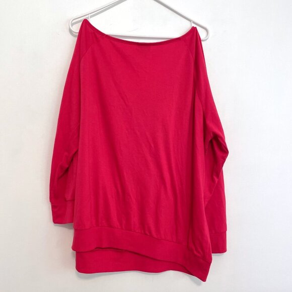 TORRID 2 Plus Size Off Shoulder Lt Weight French Terry Embroidered Sweatshirt 2X - Picture 12 of 14